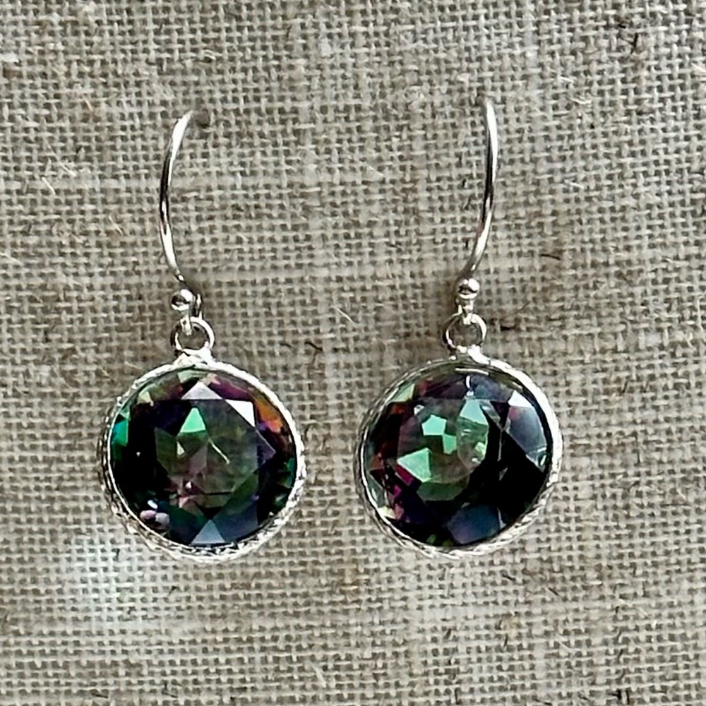 Multi-Color Quartz Rhodium Over Sterling Silver Solitaire Earrings 8.00ctw - Picture 2 of 5